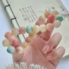 Pulsera de Raíz de Bodhi de Jade Blanco Natural, Suave y Flexible, Versión Estudiante, Cuentas de Bodhi en Gris Humo Degradado, Pulsera para Hombres y Mujeres
