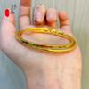 Pulseira de anel duplo brilhante antiga pulseira de anel duplo de alta qualidade para todos os estilos fivela de anel joia banhada a ouro cobre joias femininas