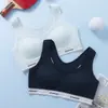 Sujetador para adolescentes, fino, transpirable, amigable con la piel, adecuado para estudiantes de secundaria y preparatoria, con copas fijas, chaleco deportivo a prueba de impactos para correr