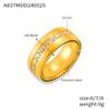 Anillo bohemio nuevo de acero de titanio con incrustaciones de circón para mujer, personalidad simple, una fila de diamantes, oro, fabricantes, venta al por mayor