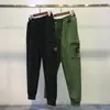 Marca Tendência Transfronteiriça Stone Novo Europeu e Americano Cor Sólida Calça Casual Distintivo de Bússola Calça Jogger Moletom Unissex Caimento Solto