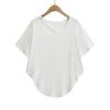 Camiseta Feminina Solta Assimétrica de Proteção Solar para Garota Quente Verão Fina 2025 Transfronteiriça Máscara Feminina Camiseta de Manga Curta