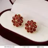 Pendientes Retro Estilo Rojo Ankora para Mujer, Diseño Único, Pendientes Elegantes de Esmalte Goteante, Pendientes Elegantes de Nicho Suave de Principios de Otoño