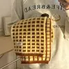 Bufanda de Punto a Cuadros tipo Waffle Estilo Coreano para Mujer Otoño e Invierno Bufanda Cálida de Gama Alta de Nicho