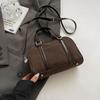 Nova Bolsa Quadrada Pequena Boston Fosca Outono/Inverno 2025 Mais Fácil de Combinar Estilo College Retrô Bolsa de Ombro Cruzada Casual