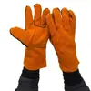 Guantes de Soldadura al por Mayor, Guantes de Soldadura de Doble Capa con Brazo Largo de Cuero, Resistentes al Desgaste, Aislantes del Calor, Guantes Protectores para Trabajadores de Soldadura de Piel de Vaca Completa