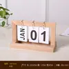 Calendario de Madera Moderno de Hojas Giratorias para Escritorio Colgante Dormitorio Estudio Oficina Decoración de Escritorio Accesorios para Fotos Calendario Perpetuo