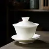 Viene con Fotos y Muestras Porcelana Blanca de Dehua Tazón Sancai Tazón de Té Jade Grasa de Cordero Juego de Té Cerámico Molde para Té de Burbujas Apertura de Molde Logo Personalizado