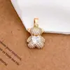 Collar Colgante de Oso con Baño de Cobre Oro de 18K Totalmente Circón Diseño Único Accesorio Versátil para Mujer Más Vendido Transfronterizo
