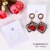 Tarjeta para aretes de terciopelo de punto azul oscuro PVC terciopelo gancho se puede colgar aretes traseros empaque de exhibición de aretes tarjeta