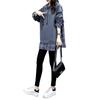 6535 suéter de dos piezas falso con escamas de pescado para mujer ins con capucha otoño para mujer estilo coreano holgado talla grande ropa de mujer para mamás