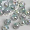 Ding Yi K16 Cuentas Redondas Pluma de Polvo de Estrellas Resina Galvanizada con Agujero Pasante Accesorios de Joyería Hechos a Mano para Cadena de Teléfono Móvil