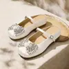 Mules Femininas Fechadas com Laço de Strass Estilo Francês, Novidade Versátil Verão 2026 Sapatos Mary Jane Quadrados