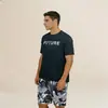 Pijama Casual de Verano para Hombre Transfronterizo, Shorts Camuflados de Manga Corta con Estampado de Letras, Se Pueden Usar Afuera como Ropa de Casa, Venta al por Mayor
