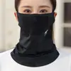 Nueva mascarilla facial refrescante de seda helada para el verano con protección solar, con gomas para las orejas, protección para el cuello, transpirable, adecuada para ciclismo y uso al aire libre, protección UV