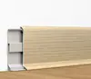 Zoclo Simple de Aleación de Aluminio con Textura de Madera 6cm Metal Estilo Madera Original Nogal Aleación de Aluminio Engrosada Fácil Instalación