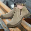 Zapatos de Soldador Resistentes a Chispas, Anti-Golpes, Anti-Perforación, Antideslizantes, Resistentes al Desgaste, Zapatos de Seguridad para Sitios de Construcción, Zapatos de Protección Laboral para Soldadura Eléctrica, Zapatos de Invierno sin Cordones