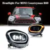 Peças do carro: Kit Farol e DRL para MINI Countryman R60 (2007-2016). Este conjunto de acessórios inclui luzes diurnas de LED (DRL) e lâmpadas Bi-Xénon para os faróis e faróis de nevoeiro.