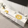Alfombrilla de mesa transparente para mueble de TV, sensación de lujo ligero y alta gama, mantel largo, cubierta de PVC para zapatero, alfombrilla protectora para encimera de aparador de comedor