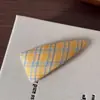 Pinza para el pelo triangular de tela a cuadros linda estilo coreano para estudiantes, Pasador con flecos florales, Pinza BB de bloqueo de color retro para niñas