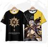 2021 transfronterizo Nuevo Dibujo Animado Dibujo Animado Impresión digital 3D moda casual manga corta camiseta de hombre y mujer
