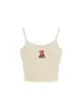 Camisola Feminina com Renda Bordada Estampa de Urso Bm com Cinto e Bojo Afinando a Cintura Doce e Quente Top de Base Feminino