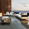 Patio de Villa Habitación con Sol Estilo Nórdico Exterior Madera Maciza Diseñador Ocio Silla de Mimbre Sala de Modelos Balcón Creativo Sofá de Mimbre
