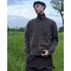 Suéter Cardigan Chaqueta de Punto para Hombre Cuello Medio Alto Estilo Retro Minimalista Old Money Otoño/Invierno Venta al por Mayor de Fábrica Transfronteriza