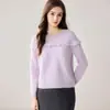 Otoño/Invierno 2026 Nuevo Estilo Francés Elegante Suéter de Punto Cuello Redondo para Mujer Suéter de Cachemira Capa Base Versátil