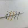 Accesorios para Pendientes de Perlas DIY Aguja de Plata 925 Pendientes Chapados en Oro Borla de Frijol Dorado Semiacabado Accesorios para Pendientes Largos para Mujer