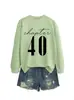 Capítulo 40 Amazon eBay Loja Independente Casual Confortável Feminino Outono Inverno Gola Redonda Manga Longa Moletom Camisa Base