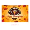 Tela de Fondo para Acción de Gracias de Venta Caliente Transfronteriza Impresión de Alta Definición Hojas de Otoño Calabaza Pavo Decoración de Fiesta de Acción de Gracias Tela de Fondo