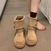 Botas Martins de Doble Uso para Mujer Otoño e Invierno Nueva Llegada Botas de Media Caña Forradas de Lana Botas Cortas Engrosadas con Plataforma para Niños