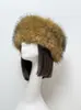 Sombrero de Invierno y Otoño Transfronterizo de Piel Sintética de Zorro Gruesa con Protección para Orejas Anillo Diadema Cinta para el Cabello Sombrero de Copa Vacío Comercio Exterior