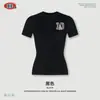 BE Ropa para Mujer Nuevo Retro Americano Corte Ajustado Hombro Normal Chica Popular Manga Corta Marca de Moda Estampado de Dibujos Animados Informal Deportiva Camiseta Mujer