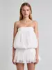 Vestido Tube de Verão Europeu e Americano Cor Sólida Casual Saia Bufante Moda Sexy Saia Curta Transfronteiriço Amazon Moda Feminina