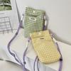 54113 Bolso para Teléfono Celular con Estampado de Cuadros Bolsa para Guardar Artículos Varios Paseo Llaveros Portamonedas Portatarjetas Bolso Pequeño de Tela de Mano Bolso para Teléfono Celular