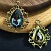 Colar de Ouro com Renda em Forma de Gota e Diamantes Pendurado Acessórios Pendurados Brincos DIY Pulseira Material Acessórios de Joia Fábrica