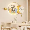 Pintura Decorativa de Restaurante Estilo Moderno Simples com Relógio, Arte de Parede com Fundo de Pedra e Arenito Pintura para Pendurar na Parede