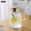 Chaleira de vidro resistente a altas temperaturas grande capacidade chaleira de água fria chaleira para preparo de chá conjunto de copos de água fria chaleira de vidro resistente a altas temperaturas para preparo de chá