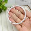 Pulsera de Plata de Ley 9999 Patrón Martillado para Niña Pulsera Abierta Sólida Envuelto Distintivo Versátil Simple Moda Pulsera de Gama Alta