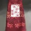 Fábrica em estoque placa de bordado de corda de rede com tecido de rede bordado novo vestido de poliéster vestuário infantil tecido bordado