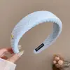Diadema de corona alta estilo coreano, diadema de borde ancho, diadema para lavarse la cara con dientes, accesorio para el cabello de tela a cuadros de alta gama
