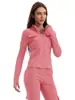 Chamarra de Yoga Cruzada de Alta Elasticidad con Sensación de Segunda Piel, Adelgazante, Cuello Alto con Cremallera, para Viajar al Trabajo y Correr, con Agujeros para los Pulgares