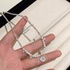Super flash! Quebrado Pérola Pérola Zircônia Pingente Colar Nicho Feminino Requintado Clavícula Cadeia Vintage High-end Acessórios