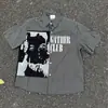 Camisa de Manga Corta Patchwork a Cuadros con Parche de Retrato Americano Estilo E-commerce Transfronterizo para Hombre Verano Retro Streetwear Sentido del Diseño Camisa de Media Manga