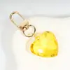 Chaveiro em Forma de Coração Pingente de Coração Transparente Colorido Item Pequeno Fofo Criativo para Mochila de Meninas Acessório Decoração