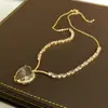 Collar con colgante redondo de circón con incrustaciones de diamantes y encaje, cadena para la clavícula minimalista, joyería de nicho de alta gama para mujer, los más vendidos en Corea y Japón