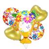 Conjunto de cinco piezas para el Día de la Madre: cesta de flores, corona, película de aluminio, globo de papel de aluminio, decoración festiva para celebrar el feliz cumpleaños.