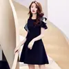 Vestido 2026 Verano Nuevo Elegante Vestido de Una Pieza Adelgazante Pequeño Vestido Negro Falda Corta para Mujeres Petites Estilo Verano Ropa de Mujer